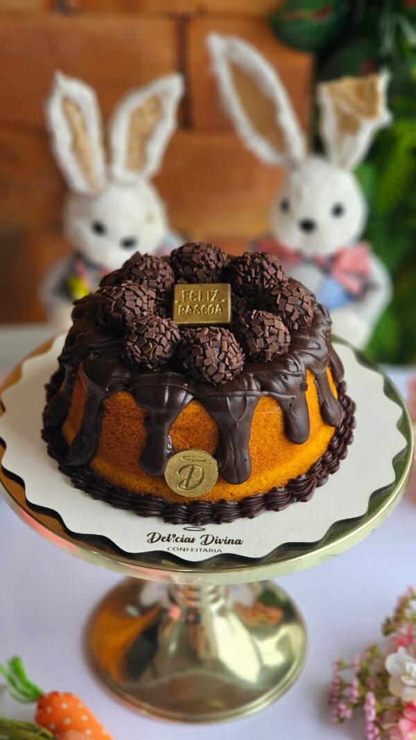 Bolo Vulcão de Cenoura com Chocolate